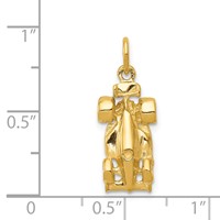 14K Yellow Gold 3-D Race Car Charm view 4
