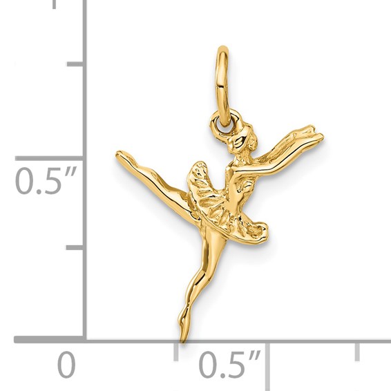Gold 3D Ballerina Charm