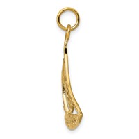 14K Yellow Gold Filigree Sailboat Charm view 2