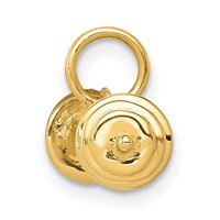 14K Yellow Gold 3-D Barbell Charm view 2