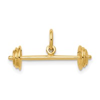 14K Yellow Gold 3-D Barbell Charm view 3