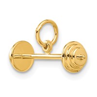 14K Yellow Gold 3-D Barbell Charm view 4