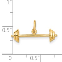 14K Yellow Gold 3-D Barbell Charm view 5