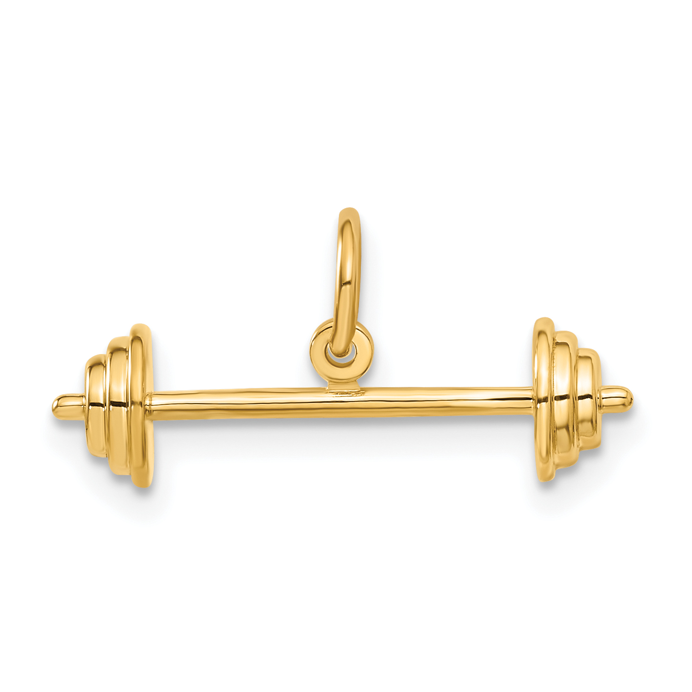 14K 3D Barbell Charm (A9091)