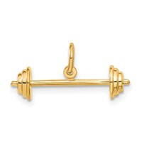 14K Yellow Gold 3-D Barbell Charm view 1