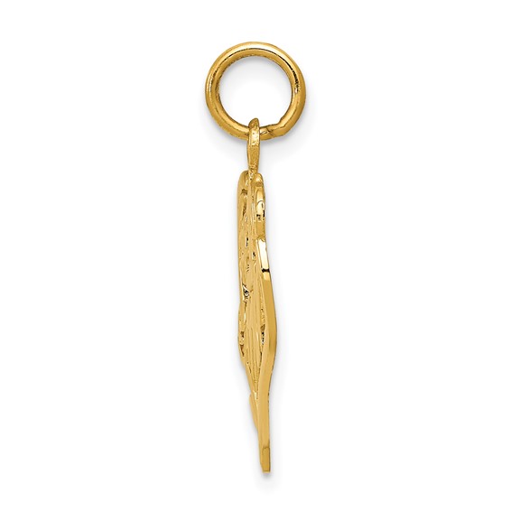 14k #1 MOM Heart Charm