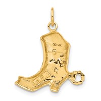 14K Yellow Gold Boot Charm with Spur view 3