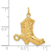 14K Yellow Gold Boot Charm with Spur view 4