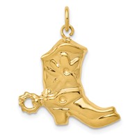 14K Yellow Gold Boot Charm with Spur view 1