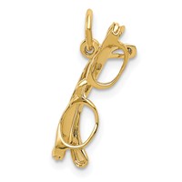 14K Yellow Gold 3-D Glasses Charm with Moveable Sides view 1