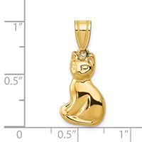 14K Yellow Gold Cat Charm view 4