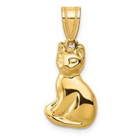 14K Yellow Gold Cat Charm view 1