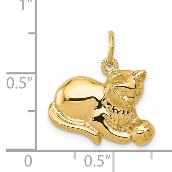 Gold Polished Cat Pendants