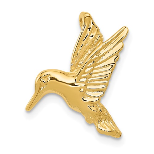 14K Yellow Gold Hummingbird Chain Slide