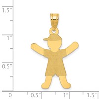 14K Yellow Gold Laser Polished Boy Charm with Hat view 3