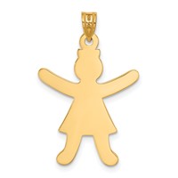 14K Yellow Gold Laser Cut Girl Charm view 3