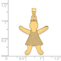 14K Yellow Gold Laser Cut Girl Charm view 4