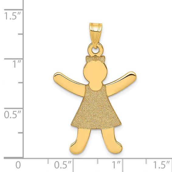 14k Laser Cut Girl Charm