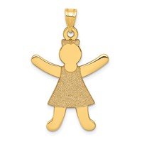 14K Yellow Gold Laser Cut Girl Charm view 1