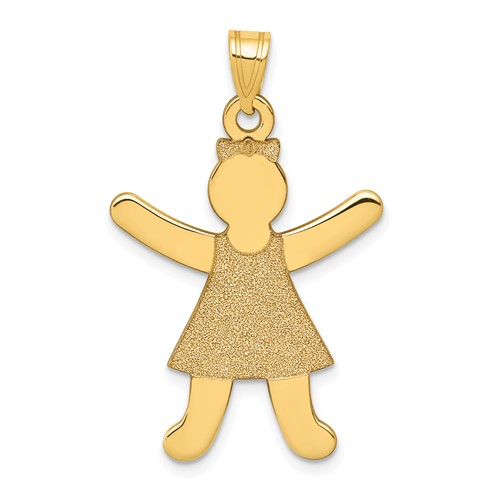 14K Yellow Gold Laser Cut Girl Charm