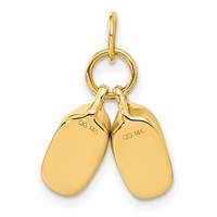 14K Yellow Gold 3-D Moveable Polished Baby Shoes Charm view 3