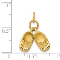 14K Yellow Gold 3-D Moveable Polished Baby Shoes Charm view 4