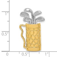 14K Two-tone Golf Bag Pendant with Clubs view 4
