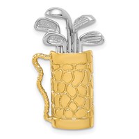 14K Two-tone Golf Bag Pendant with Clubs view 1
