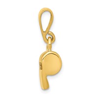 14K Yellow Gold 3-D Sports Whistle Pendant view 2