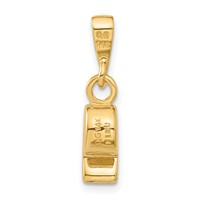 14K Yellow Gold 3-D Sports Whistle Pendant view 3
