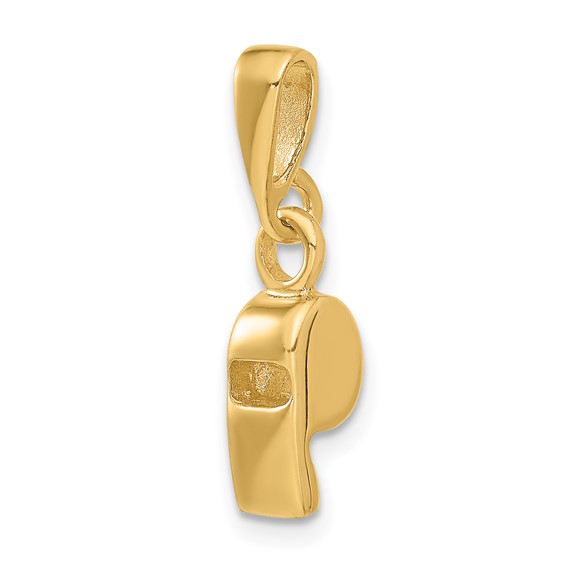 14K 3-D Sports Whistle Pendant