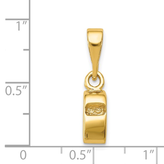 14K 3-D Sports Whistle Pendant