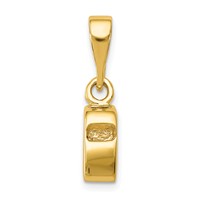 14K Yellow Gold 3-D Sports Whistle Pendant view 1