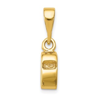 14K 3-D Sports Whistle Pendant