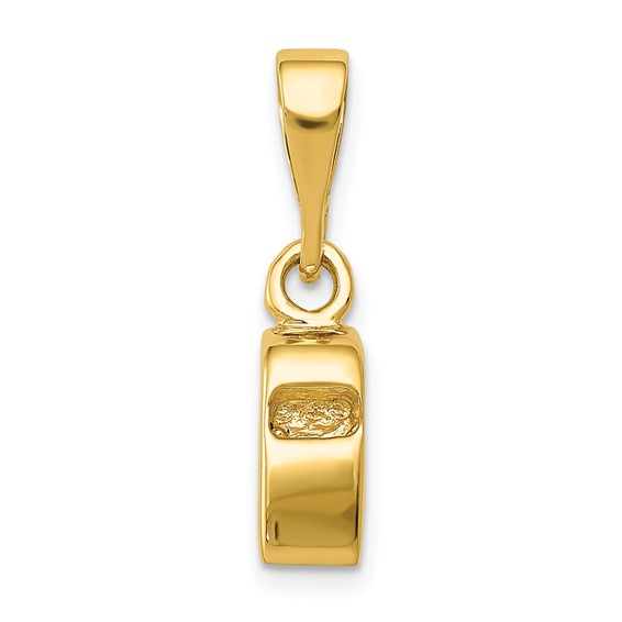 14K 3-D Sports Whistle Pendant