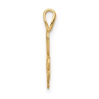 14K Yellow Gold Heart Clover Charm view 2
