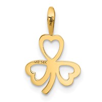 14K Yellow Gold Heart Clover Charm view 3
