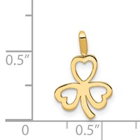 14K Yellow Gold Heart Clover Charm view 4