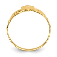 14K Polished Claddagh Ring view 2