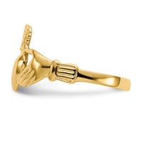 14K Polished Claddagh Ring view 4