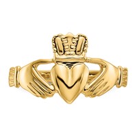 14K Polished Claddagh Ring view 5