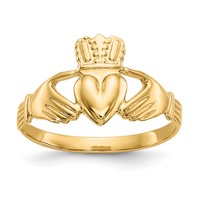 14K Polished Claddagh Ring view 1