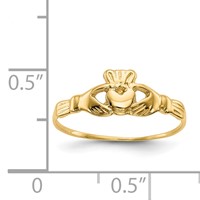 14K Polished Claddagh Size 4.5 Ring view 3