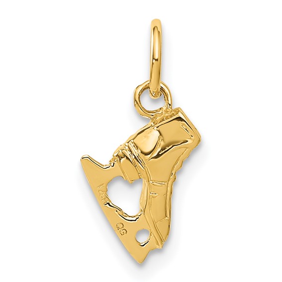 14K  3-D Ice Skate Charm