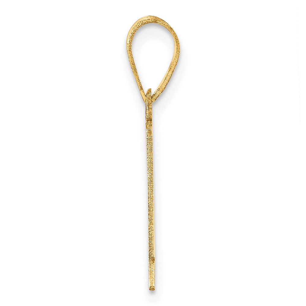 14k Polished Etched Number 1 Pendant (AEN01)
