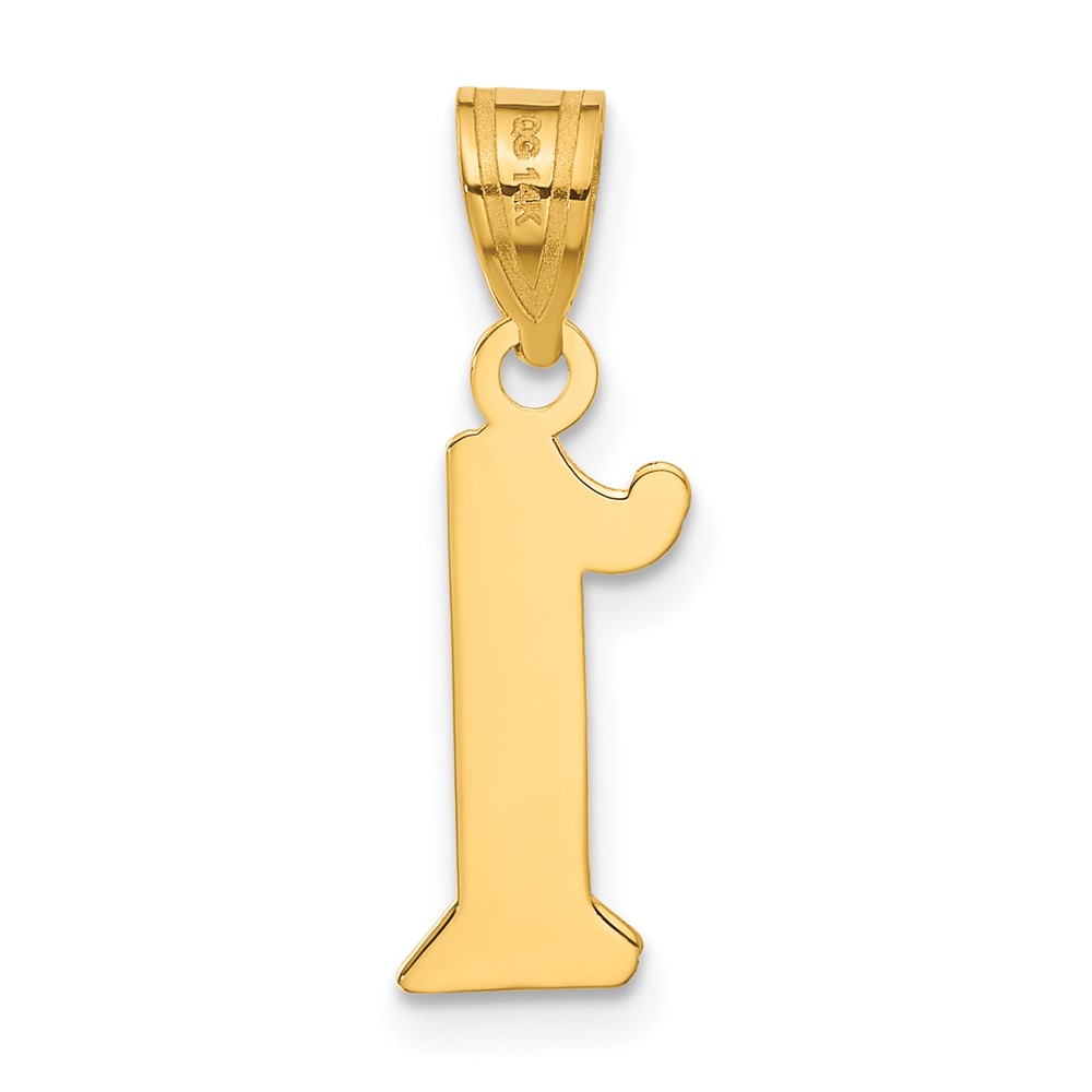 14k Polished Etched Number 1 Pendant (AEN01)