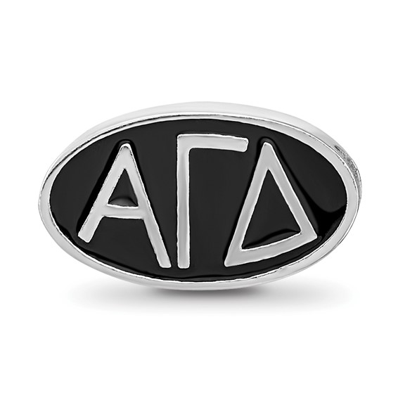 Sterling Silver Logoart Alpha Gamma Delta Oval Letters Bead