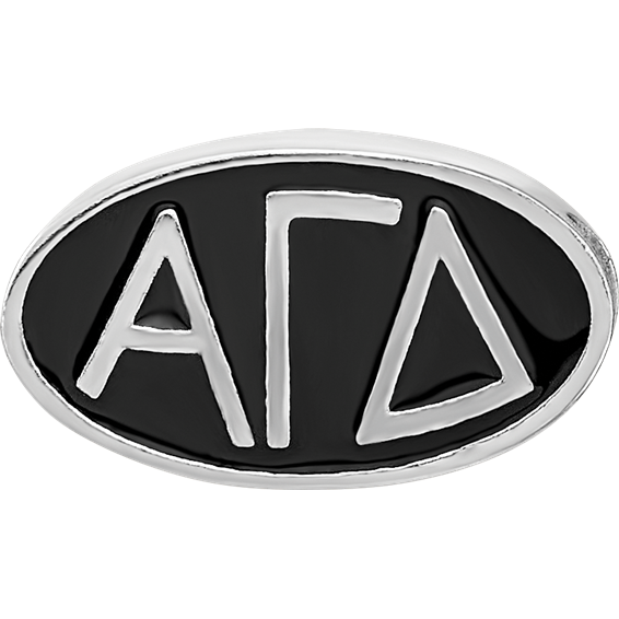 Sterling Silver Logoart Alpha Gamma Delta Oval Letters Bead