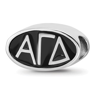 Sterling Silver Logoart Alpha Gamma Delta Oval Letters Bead