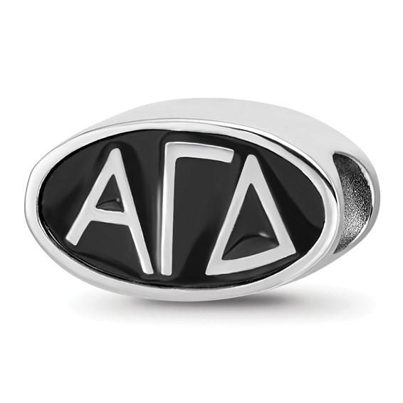 Sterling Silver Logoart Alpha Gamma Delta Oval Letters Bead